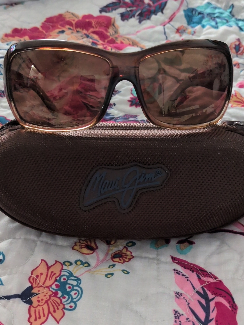 Maui Jim Brown Ombre Rectangular Sunglasses